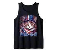 4th of July Mew-S-A Pawsitively Patriotic Cat Camiseta sin Mangas