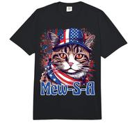 4th of July Mew-S-A Pawsitively Patriotic Cat Comfort Colors Adult Heavyweight T-Shirt