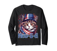 4th of July Mew-S-A Pawsitively Patriotic Cat Manga Larga