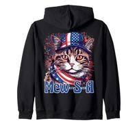 4th of July Mew-S-A Pawsitively Patriotic Cat Sudadera con Capucha