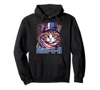4th of July Mew-S-A Pawsitively Patriotic Cat Sudadera con Capucha