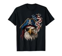 4th of July Smoking Pirate Eagle USA Flag Camiseta