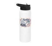 4th Of July Spilling The Tea Since 1773 American Flag Stainless Steel Insulated Water Bottle
