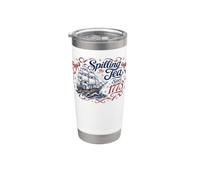 4th Of July Spilling The Tea Since 1773 American Flag Vaso térmico de acero inoxidable de doble pared