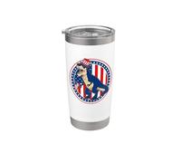 4th Of July T Rex Dinosaur American Flag Patriotic Vaso térmico de acero inoxidable de doble pared