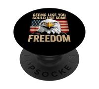 4th of July US Flag Eagle You Could Use Some Freedom Meme PopSockets PopGrip Adhesivo