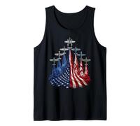 4th of July Warbirds Fighter Planes American Aircraft Flag Camiseta sin Mangas