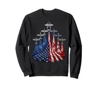 4th of July Warbirds Fighter Planes American Aircraft Flag Sudadera
