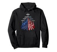 4th of July Warbirds Fighter Planes American Aircraft Flag Sudadera con Capucha