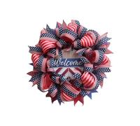 4th of July Wreath, 4th of July Decorations, 40x40x5cm, Patriotic Home Porch Wall Display, Cemetery Graves, Veterans Memorial Decor Garland Sign for Mantle