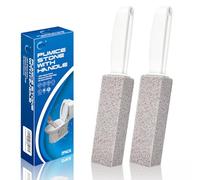 4TH Piedra pómez para limpieza de inodoros, barra de fregado con asa, elimina las manchas de cal, anillo de agua dura, acumulación de calcio, hierro, óxido para azulejos de bañera, paquete de 2