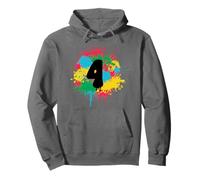 4to Cumpleaños Coloridas Salpicaduras de Pintura 4 Cuatro Sudadera con Capucha
