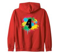 4to Cumpleaños Coloridas Salpicaduras de Pintura 4 Cuatro Sudadera con Capucha