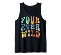 4to Cumpleaños Four Ever Wild Funny 4 Years Old Gift Toddler Camiseta sin Mangas