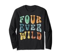 4to Cumpleaños Four Ever Wild Funny 4 Years Old Gift Toddler Manga Larga