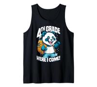 4to Grado Aquí Vuelvo Al Primer Día De Escuela Panda Camiseta sin Mangas