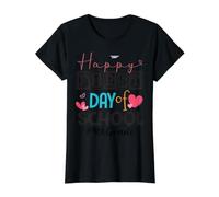 4to Grado Feliz Primer Día De Regreso A La Escu Camiseta gráfica económica, Mujer, Negro, L