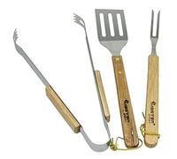 4u-onlinehandel juego de 3 cubiertos para barbacoa, de acero inoxidabl