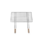 4u-onlinehandel parrilla 68 x 40 cm con 2 asas de madera acero cromado