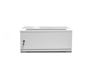 4U wall mounting cabinet 19" rack 600x450, glass door, mounted, 60kg, grey (RAL 7035)