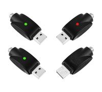 4uds Adaptadores de Cable de Carga USB Inteligentes con Indicador LED, Cargador con Protección contra Sobrecarga Cable Adaptador USB Cargador de Batería con Rosca para Múltiples Dispositivos