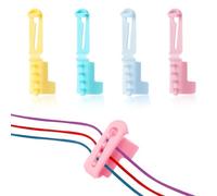 4uds Anillo Guía de Hilo Herramienta para Tejer a Crochet, 4 Colores Anillo Crochet para Dedos Plástico Anillos Tensión para Dedos con Guía Hilo con Apertura Ajustable para Tejer Crochet