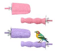 4uds Anti-Deslizante Piedras Afilar Pico Aves, Lavable Resina Cortapico para Aves Bonito Accesorios Jaula para Loros Periquitos Periquitos Australianos Cacatúas Inseparables (Rosa, Morado)