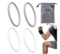 4uds Bandas Soporte Tendón Rotuliano, Banda Rótula Silicone Estabilizador con Bolsa Almacenamiento Rodillera Elástica Patela para Hombres Mujeres Carrera Fútbol Senderismo y Deportes (Blanco y Gris)