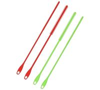 4uds Cepillo Limpiador de Pajitas Extralargo, 24cm Limpiador de Pajitas Reutilizable 6mm y 8mm Flexible Cepillo Pajitas Silicona para Pajitas de Vidrio de Metal (Rojo, Verde)