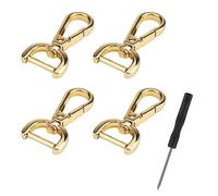 4uds Cierre de Gancho Giratorio, 2cm Anillas en D Ganchos Giratorios con Destornilladores Pequeños Cierres de Pinza de Langosta de Aleación para Monedero Accesorios de Bricolaje (Dorado)