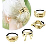 4uds Coletero Metal para el Pelo, Lazos Metal Elásticos para el Cabello Diadema Cola Caballo Diadema Temperamento Retro Metal para el Cabello Accesorios para el Cabello Moda para Mujeres