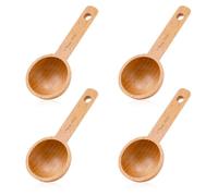 4uds Cucharas de Madera para Tarros, 10,9cm Cucharas de Madera para Café Cucharas de Madera para Granos de Café Cucharas Pequeñas de Madera para Degustación de Café en Grano y Té