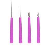 4uds Escariador para Joyería, Escariador de Cuentas con Plástico Escariador de Cuentas con Mangos para Agrandar Agujeros Cuentas de Plástico Vidrio Metal Fabricación de Joyas DIY (Púrpura)