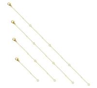 4uds Extensores de Collar Oro, 4 Tamaños Extensor de Cadena Metal Extensor de Pulsera Extensión Collar con Cierres de Langosta para Joyería Collares Pulsera Tobillera