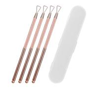 4uds Herramienta para Raspar boletos de lotería, Acero Inoxidable Herramienta Raspar Lotería con Caja de Almacenamiento Metal Ayuda para Etiquetas Revelaciones Impecables (Oro Rosa)