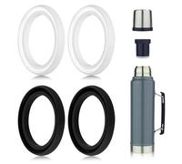 4uds Juntas de Repuesto de Silicona Clásicas para Stanley, Junta Tórica de Sellado Compatible con Stanley Classic de 20oz 1,0QT, 1,5QT, 2QT y 2,5QT el Tapón de Botella al Vacío (Negro, Blanco)
