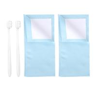 4uds Kit de Limpieza Joyas Plata, 2uds Paños Limpieza y 2uds Cepillos Suaves para Monedas Diamantes Pulseras Anillos Relojes Elimina Deslustre y Limpia Sin Rayar