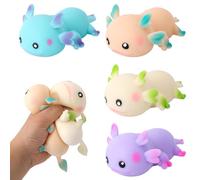 4uds Mini Exprimible Juguetes Axolote, Estirable Pelotas Antiestrés Axolote Lindo Juguetes Fidget Animales para Navidad Fiesta de Cumpleaños Diversión Escritorio