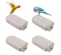 4uds Perchas para Aves, Piedra Afilar el Pico Percha de Calcio Perroquetos Recortadora Garras Pies Plataforma Juguetes Masticar para Periquitos Loritos (Gran Helado)