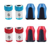 4uds Porta Anillos de Tornillo Magnético, Soportes para Anillos de Tornillo Magnéticos con 4 Magnetizadores para Destornillador Hexagonal de 6,35mm y Puntas de Potencia