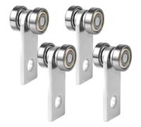 4uds Rodillos de Montaje de Carro de 2 Ruedas, Carro de Canal de Puntal Plateado Conjunto de Carro de Dos Rodamientos para Canales de Puntal 4,13cm de Ancho y Todos Los de 4,13cm O Más Altos