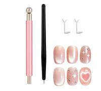 4uds Set Imán Uñas Ojo Gato, Bolígrafo Magnético Multifuncional Arte de Uña con Herramienta Guía Magnética para Diseño DIY Uñas Ojo Gato en Casa y Uso en Salón, Amigable para Principiantes