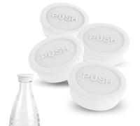 4uds Tapas Para Botellas de Refresco, Silicona Tapa Para Botella de Vidrio Reutilizables Botella Vidrio Tapa Compatibles con Botellas de Vidrio Sodastream (Blanco)