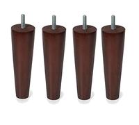 4un. Pata cónica pie mueble nórdico en madera de haya lacada con barniz wengué mate. Altura 150mm