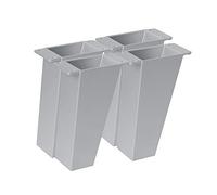 4un. Pata Inclinada pie mueble nórdico escandinavo en plastico ABS ANTIHUMEDAD color aluminio mate