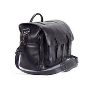 4V Design Luca - Bolsa Messenger para cámara en Cuero (Ultra-Grip, Compartimento extraíble con 4 separadores) Color Negro