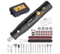 4V Mini Amoladora Eléctrica, Herramienta Rotatoria sin Cable con 111 Accessori, 5 Velocidades Variables 5000-18000 rpm, Mini Taladro Amoladora para Grabar, Cortar, Taladrar, Pulir(Negro)