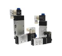 4V110-06 4V210-08 4V310-10 4V410-15 Electromagnetic 2 Position 5 Way Pneumatic Air Valves 1/4 DC12V DC24V Solenoid Valve 5/2(DC24V,4V110-06)