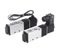 4V110-06 Air 2 Position 5 Way Electronic Pneumatic With Pneumatic Connector Solenoid Valve DC12V DC24V AC220v AC110V AC36V(4V110-06 8MM,AC24V)