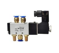 4V110-06 Electroválvula 5 vías 2 posiciones 1/8" DC 24V DC 12V AC 110V AC220V (With 4mm Fittings,DC24V)